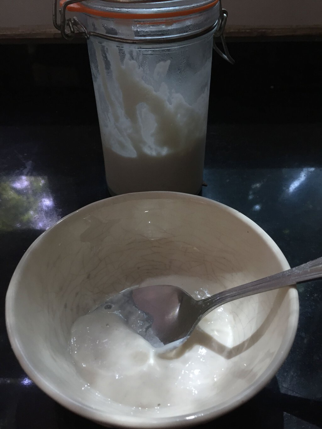 Refreshing some sourdough starter